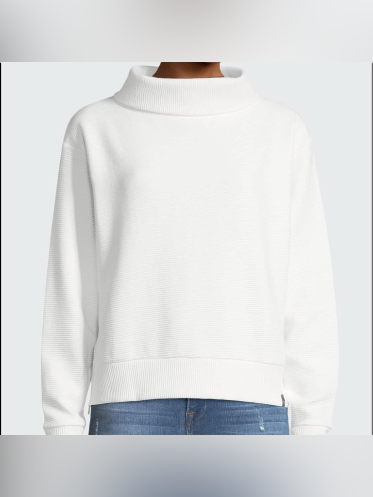 Varley “Simon” Ribbed Cotton White Sweater Size Medium